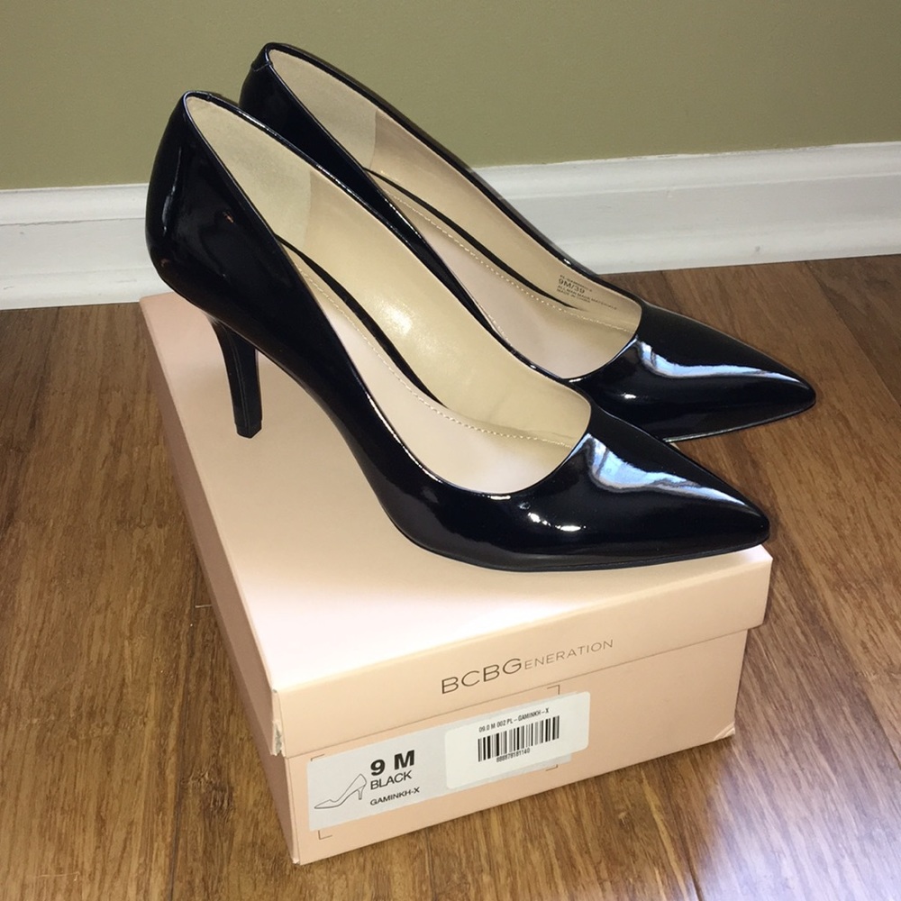 Black patent BCBG heel